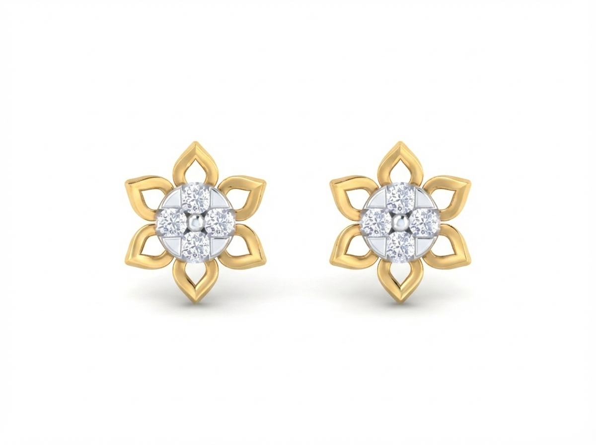 18K Gold & Diamond Women Stud Earring KRK30033