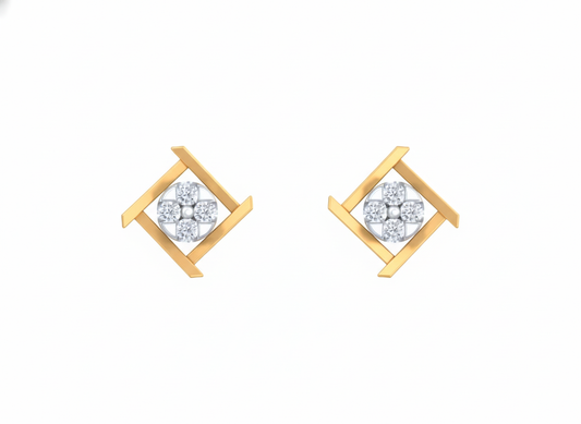 18K Gold & Diamond Women Stud Earring KRK30045