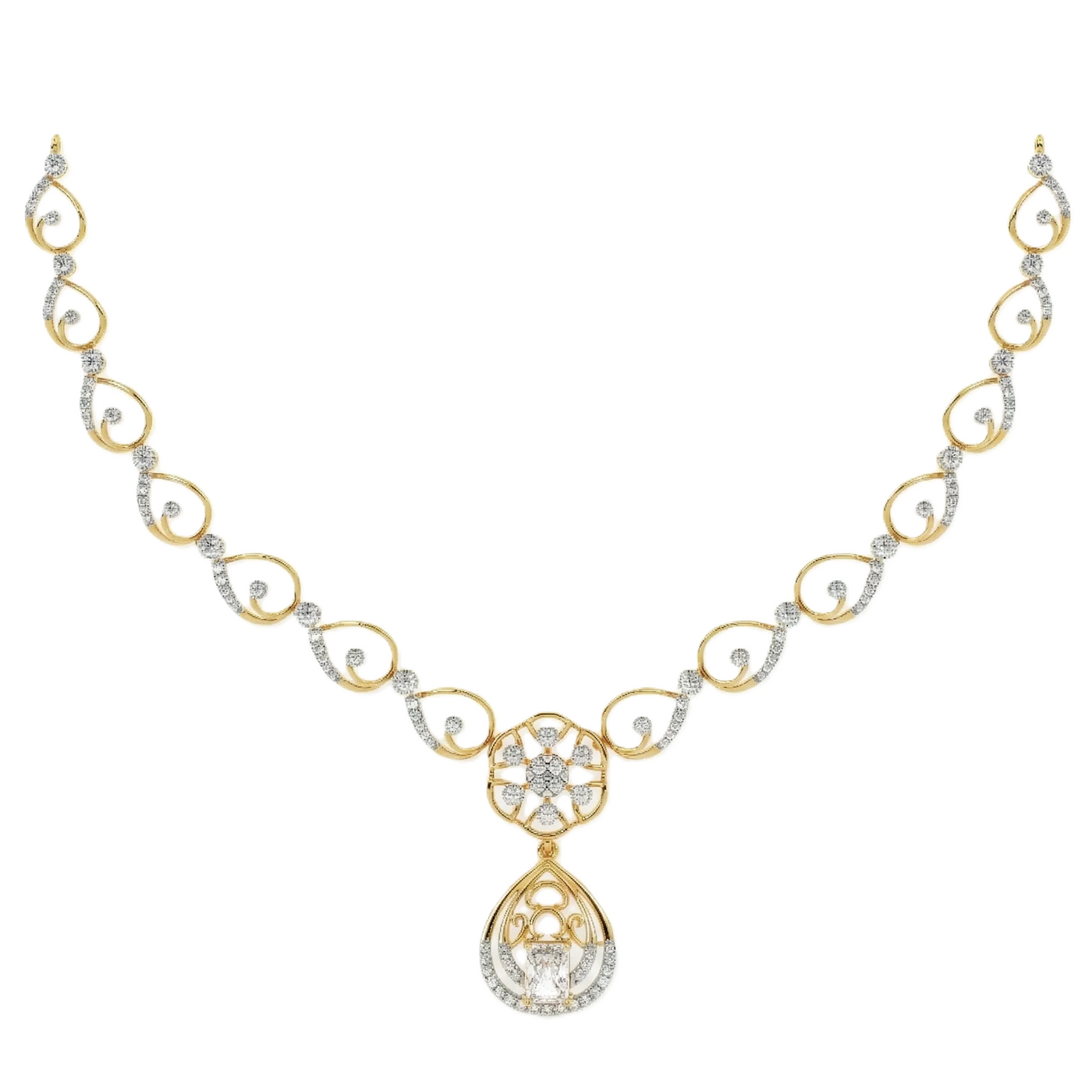 14K Gold & Diamond Dailywear Necklace Set KRH44047N