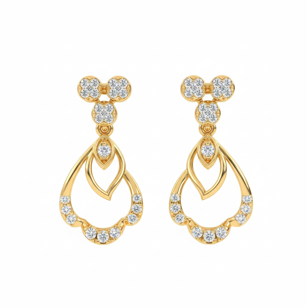 14K Gold & Diamond Women Dangler Earring KRH44125E