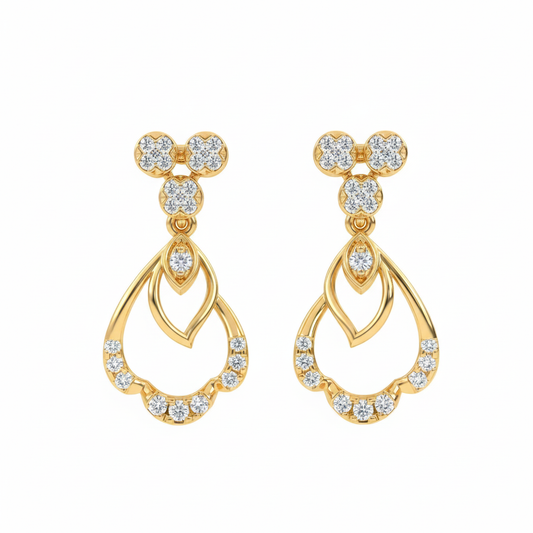 14K Gold & Diamond Women Dangler Earring KRH44125E