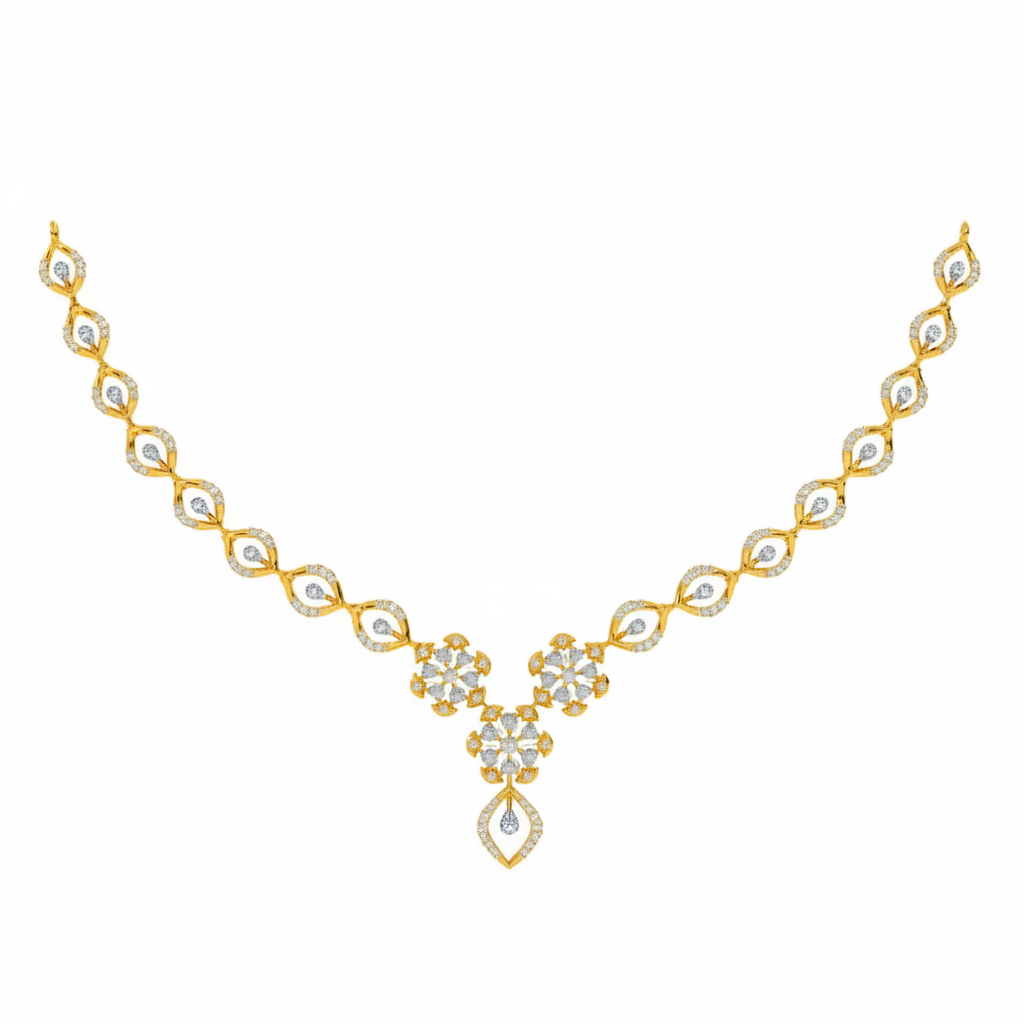 14K Gold & Diamond Dailywear Necklace Set KRH44034N