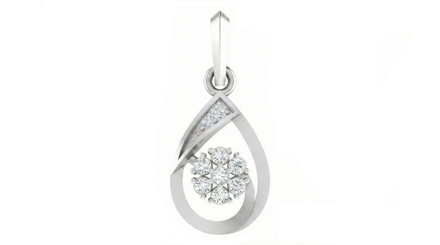 Gold & Diamond Floral Pendant Set KRC40591