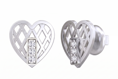 Heart White Gold Diamond Earring | under 40k 