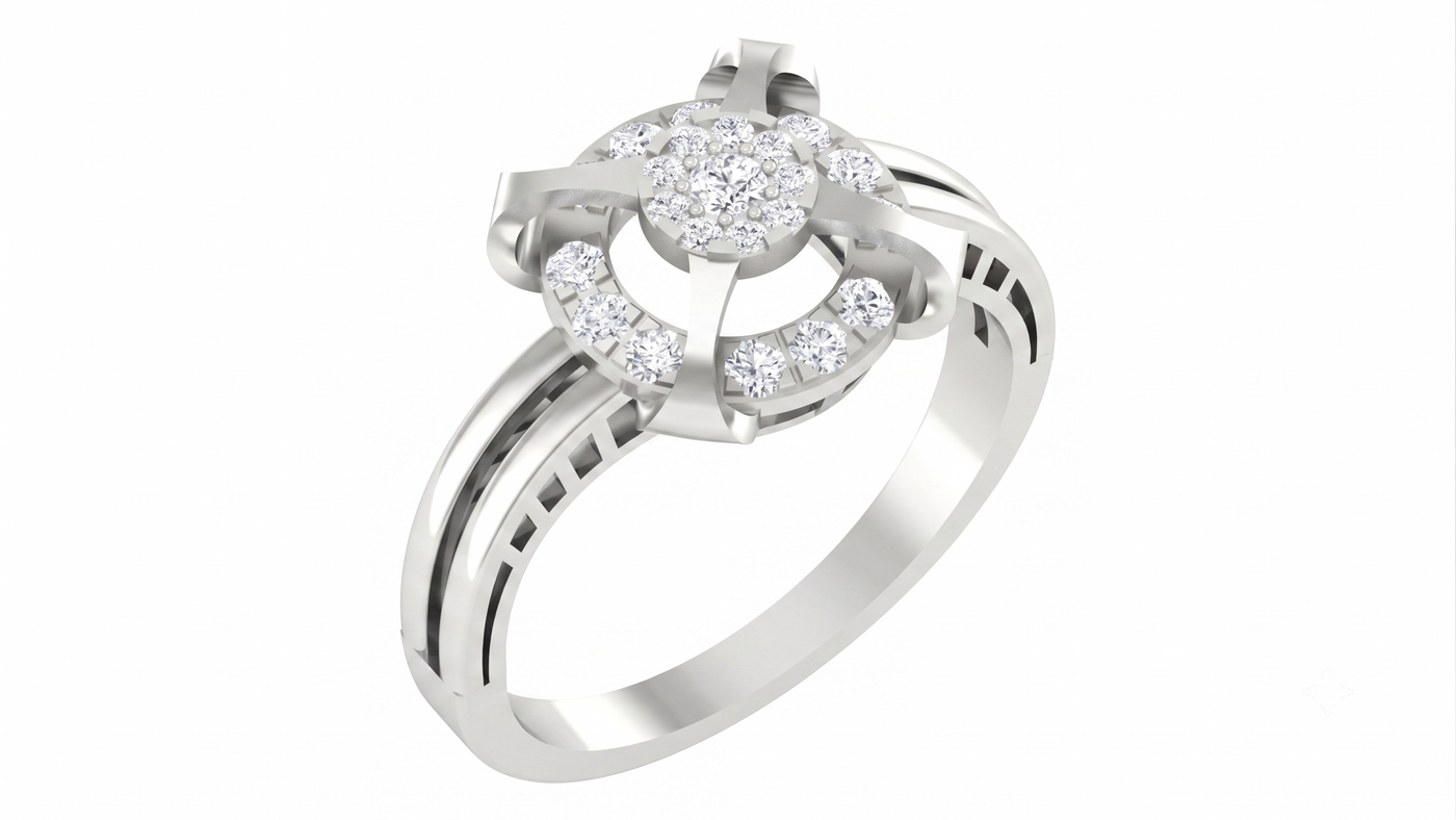 Gold & Diamond Engagement Ring For Women KRC10555