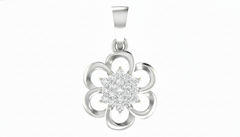 18K Gold & Diamond Floral Pendant Set KRA40087P