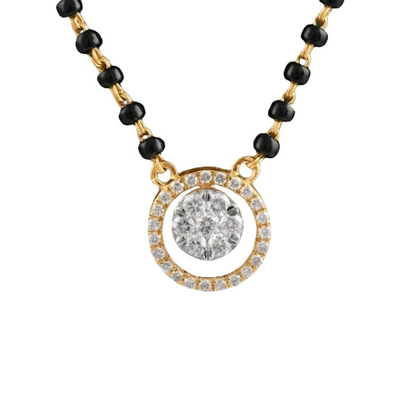 Gold & Diamond Beaded Mangalsutra For Women KRC50132
