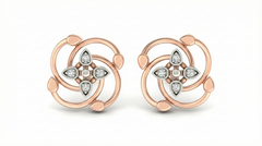 18K Gold & Diamond Women Stud Earring KER-69