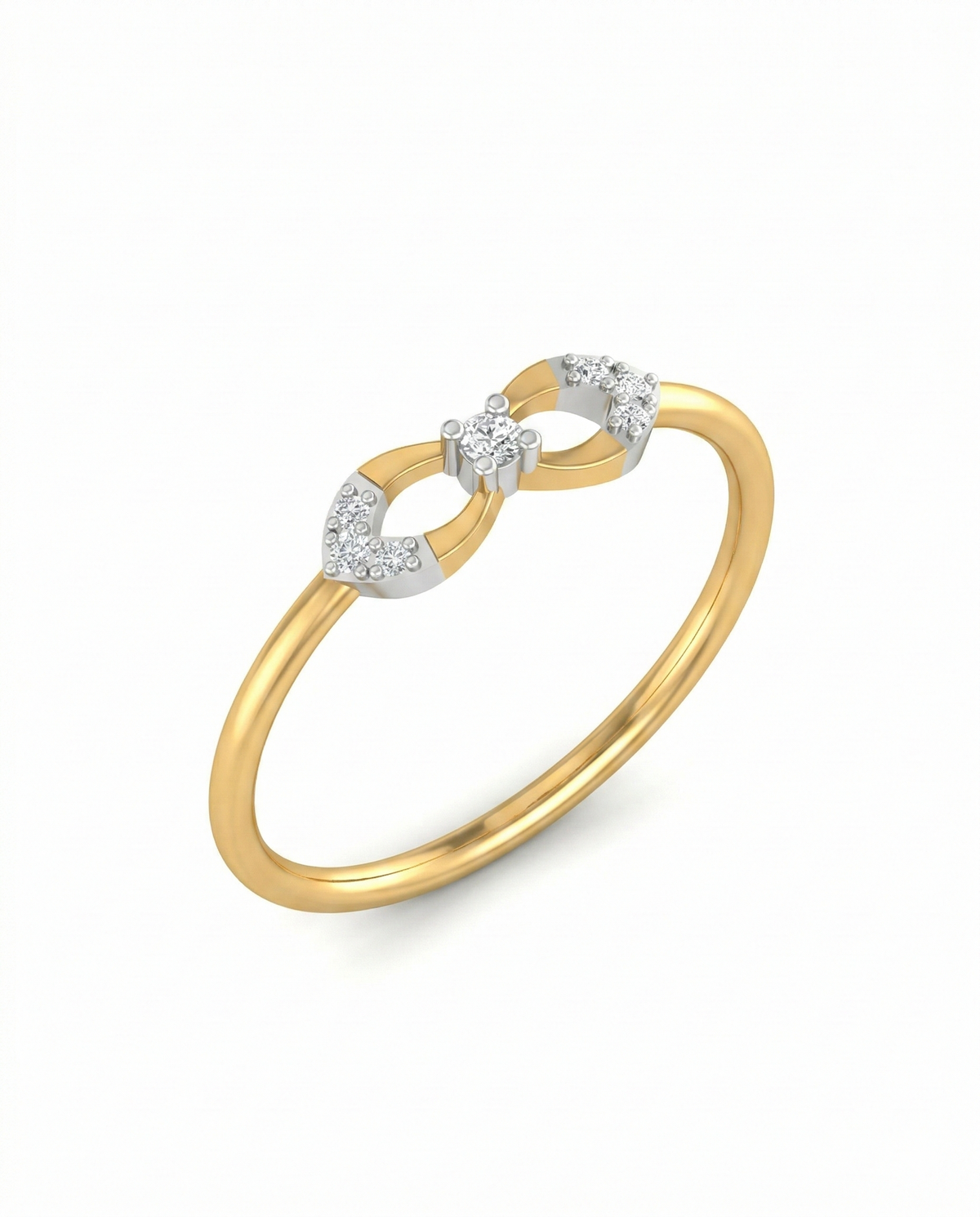 18K Gold & Diamond Dailywear Ring For Women KLR-77