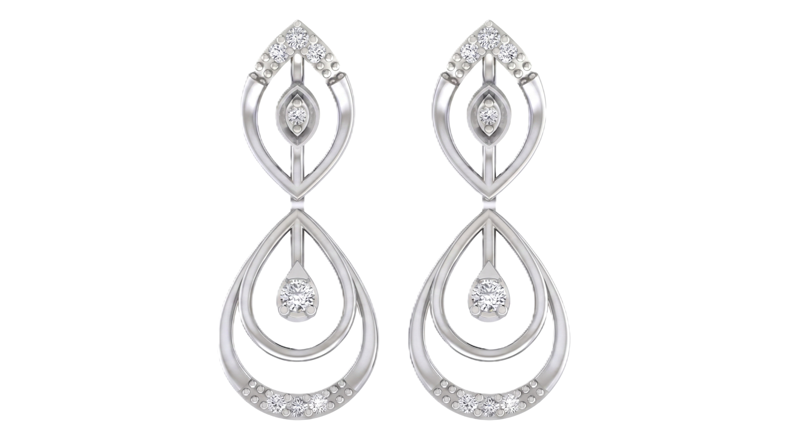 White Gold Diamond Earring | under 30K