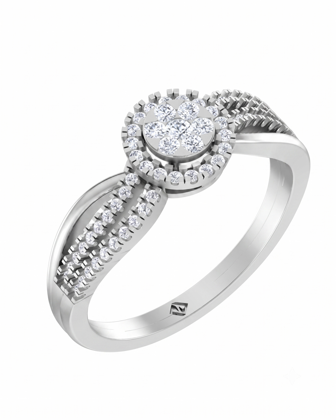 Gold & Diamond Engagement Ring For Women KRC10917