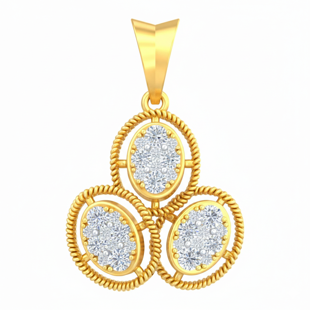 18K Gold & Diamond Partywear Pendant Set KRB40044P