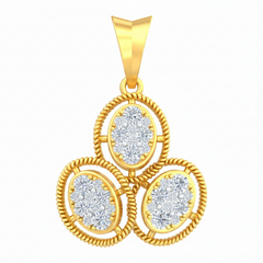 18K Gold & Diamond Partywear Pendant Set KRB40044P
