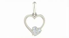 18K Gold & Diamond Heart Pendant Set KRA40178P