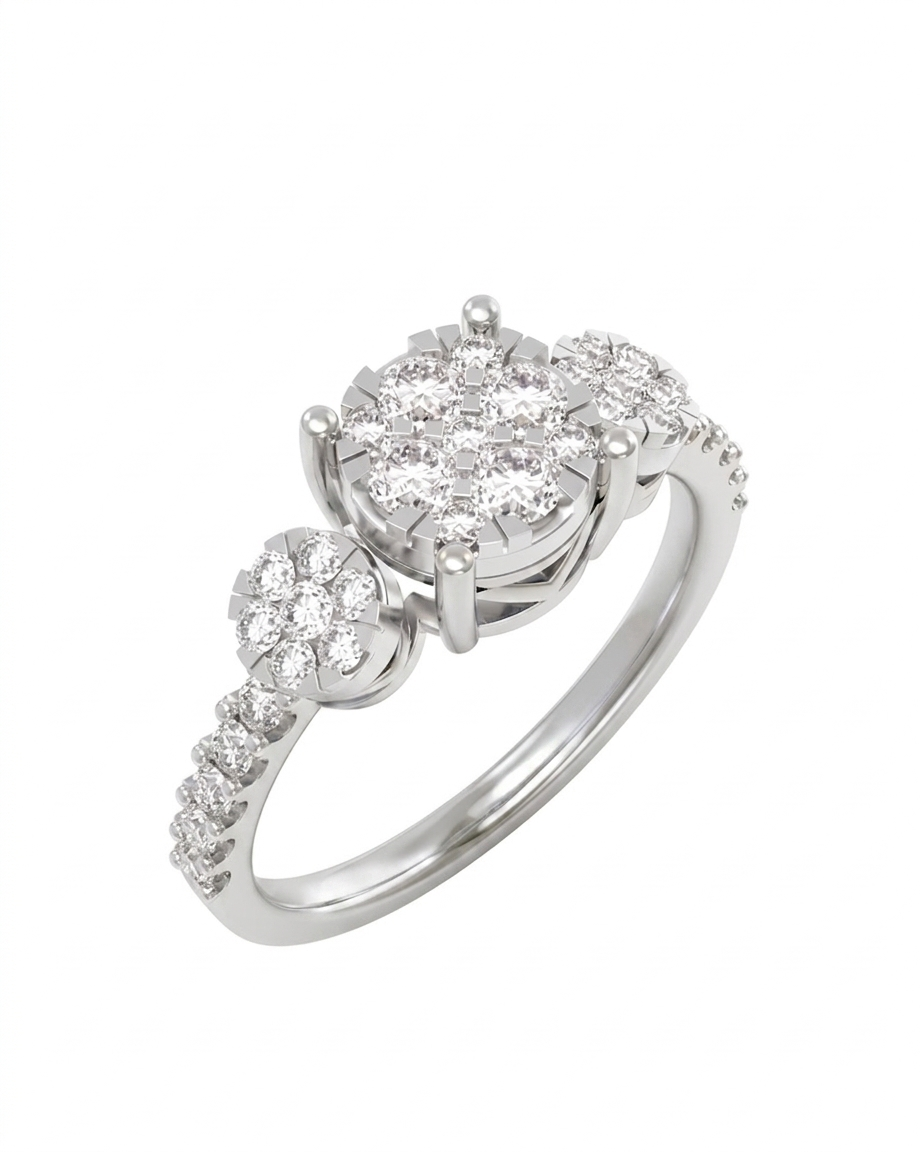 Gold & Diamond Engagement Ring For Women KRC10878