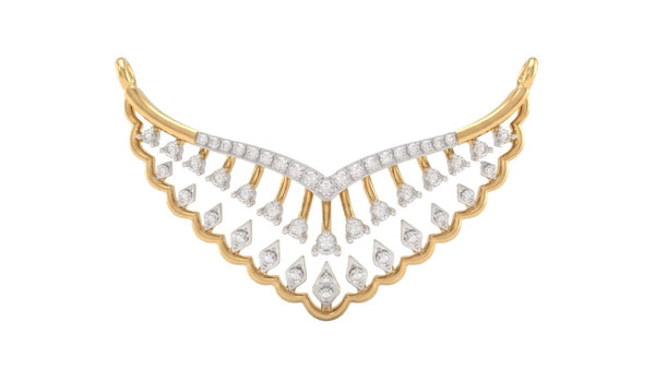 Gold & Diamond Floral Mangalsutra For Women KRC50120