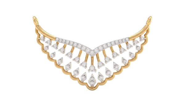 Gold & Diamond Floral Mangalsutra For Women KRC50120