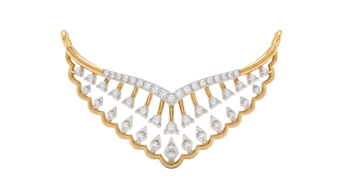 Gold & Diamond Floral Mangalsutra For Women KRC50120