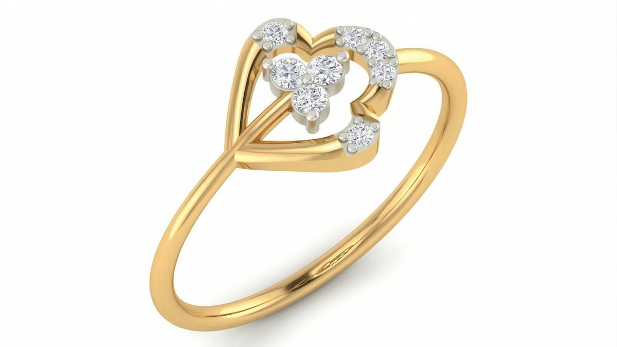 18K Gold & Diamond Dailywear Ring For Women KRA10543