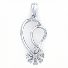 18K Gold & Diamond Floral Pendant Set KRB40047P