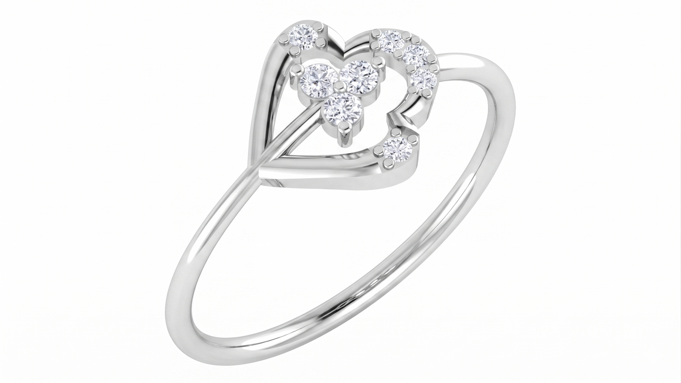 Gold & Diamond Floral Ring For Women KRC10233