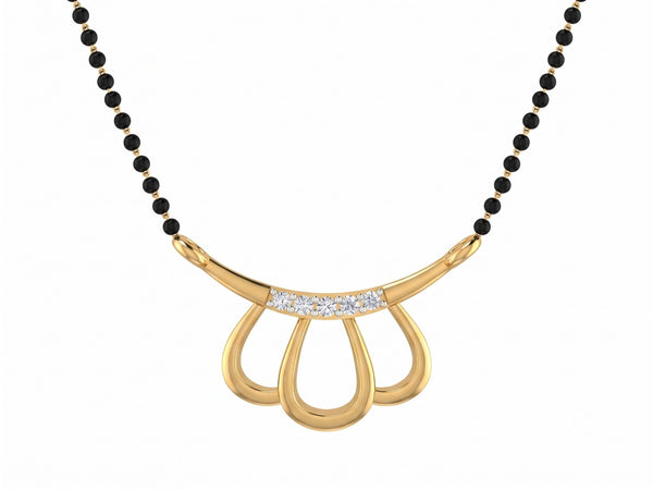 Gold & Diamond Floral Mangalsutra | KRC50100 | Kesav Diamond