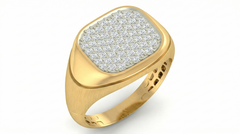 18K Gold & Diamond Band Ring For Men KRA60177