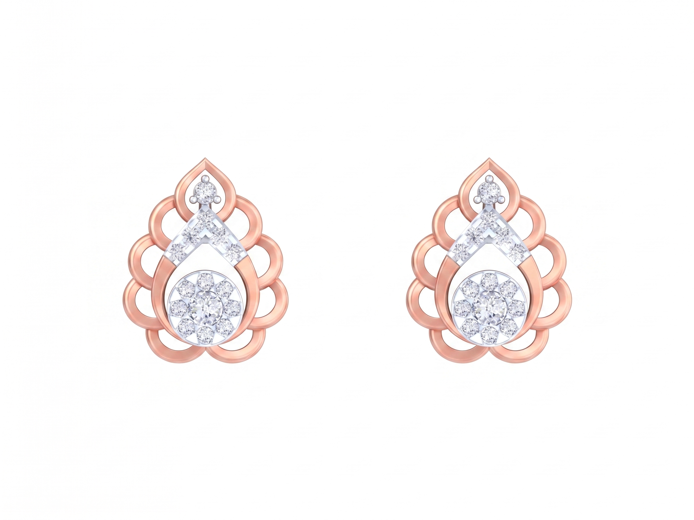 Rose Gold Diamond Earring | under 40k 