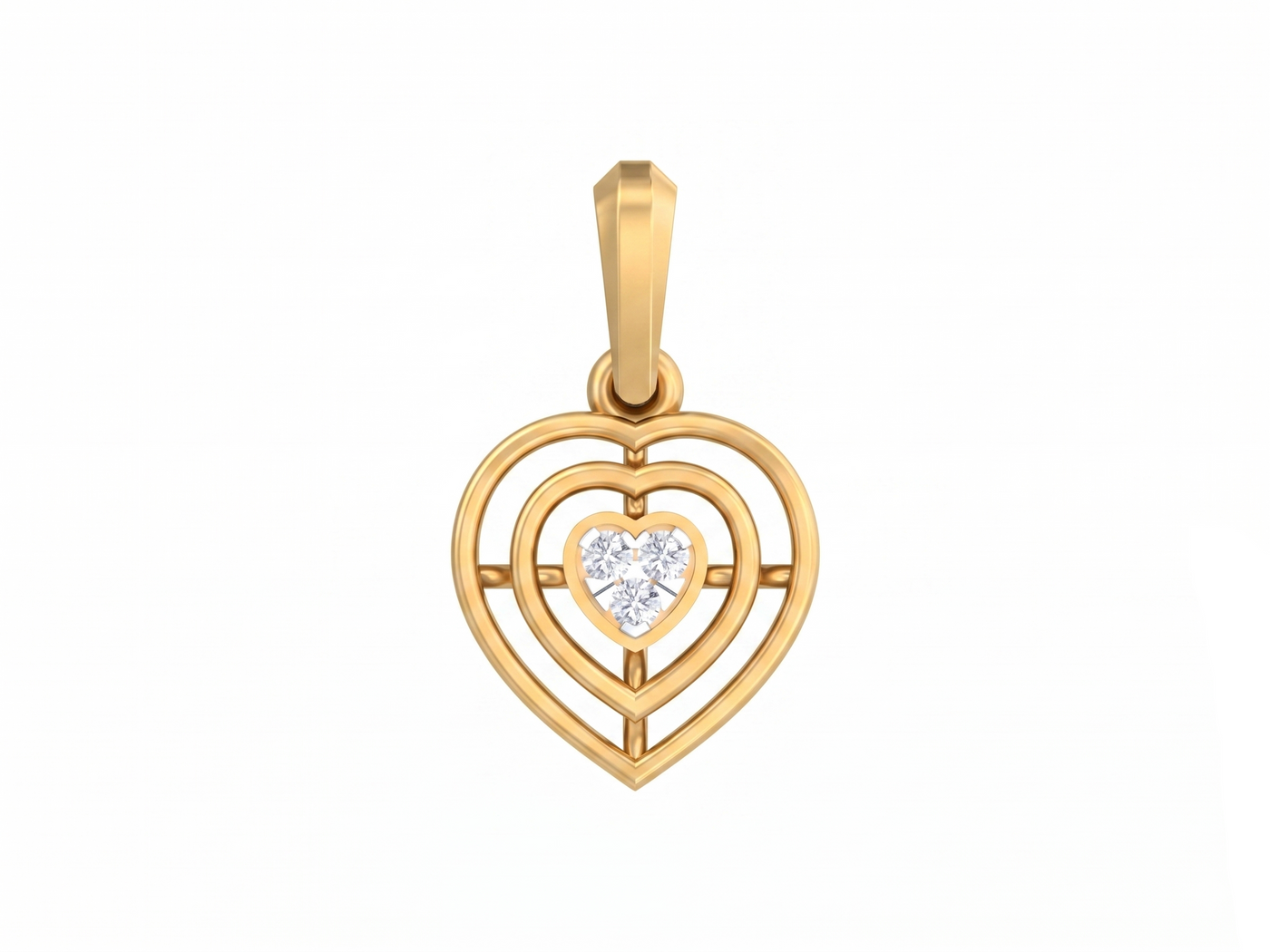 Gold & Diamond Heart Pendant Set KRB40228