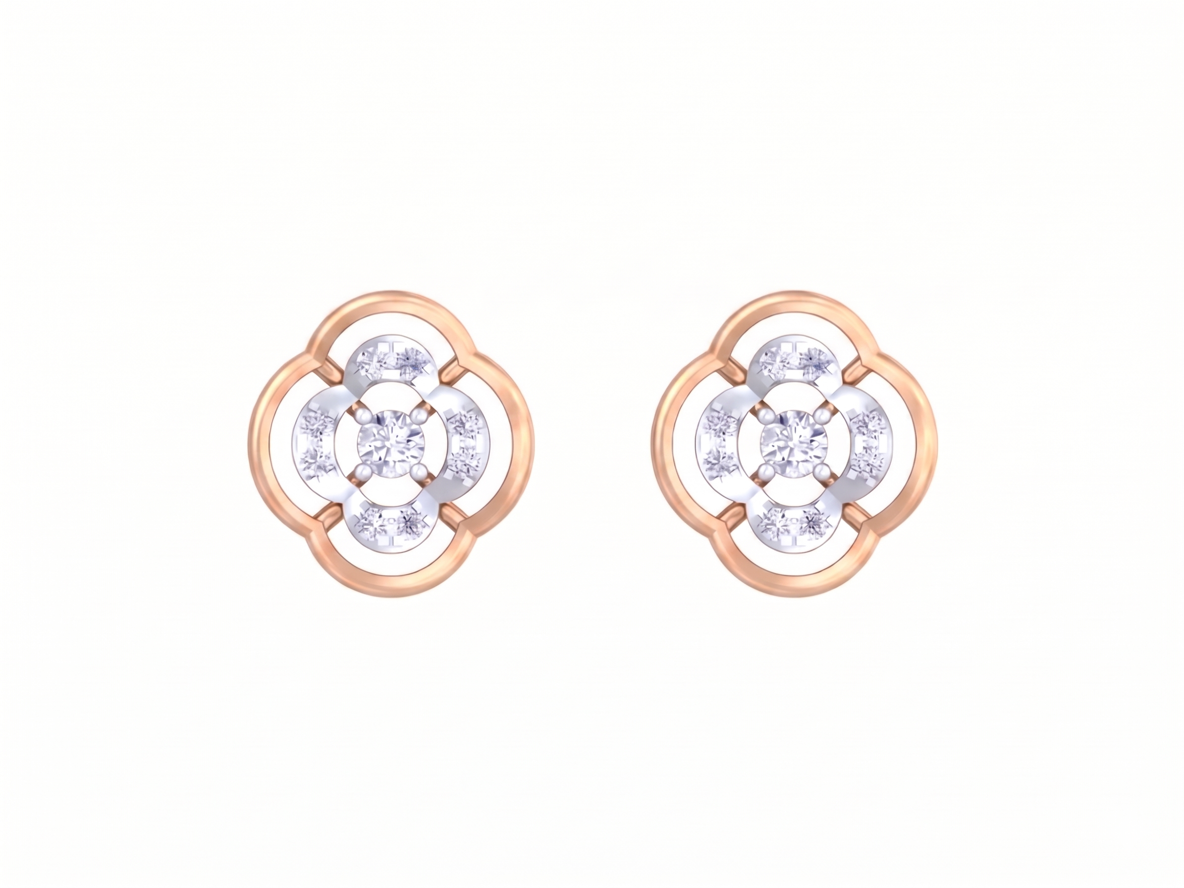 Rose Gold Diamond Earring | under 40k 