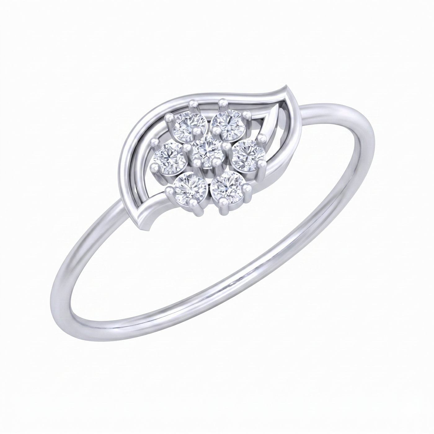 Gold & Diamond Floral Ring For Women KRC10706