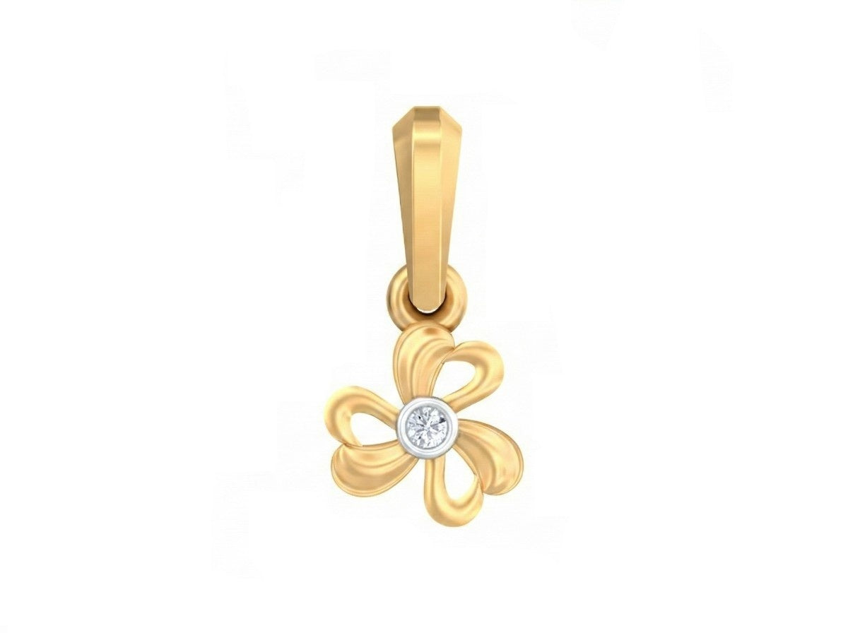 Gold & Diamond Solitaire Pendant in Yellow gold 