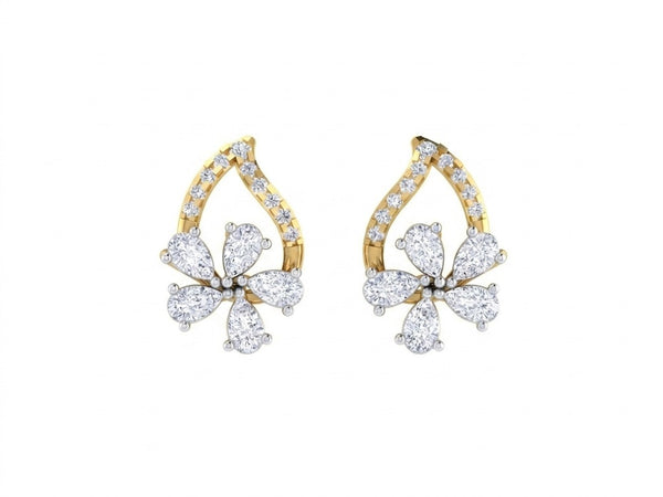 Gold & Diamond Floral Women Stud Earring KRC30119