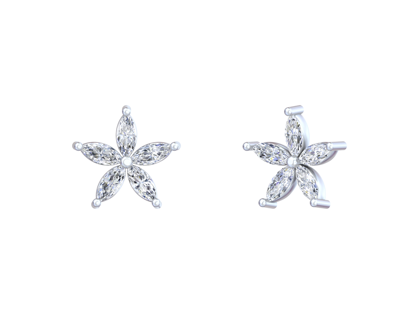 Gold & Diamond Women Floral Stud Earring KRC30223