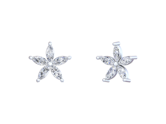 White Gold & Diamond Women Engagement Earring KFK30063