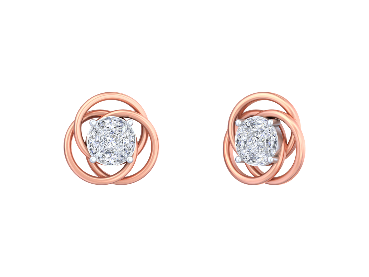Gold & Diamond Solitaire Women Earring KRC30220