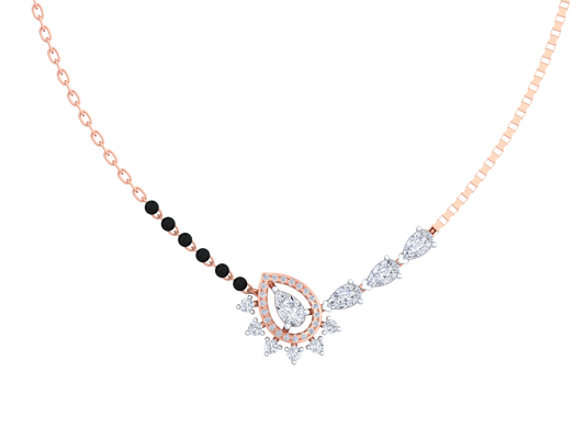 18K Gold & Diamond Beaded Mangalsutra For Women KFK90038