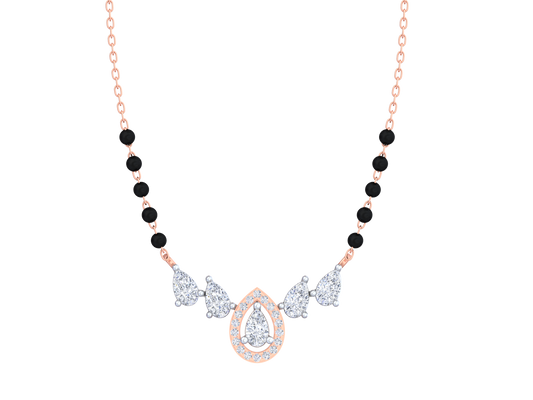 18K Gold & Diamond Beaded Mangalsutra For Women KFK90077