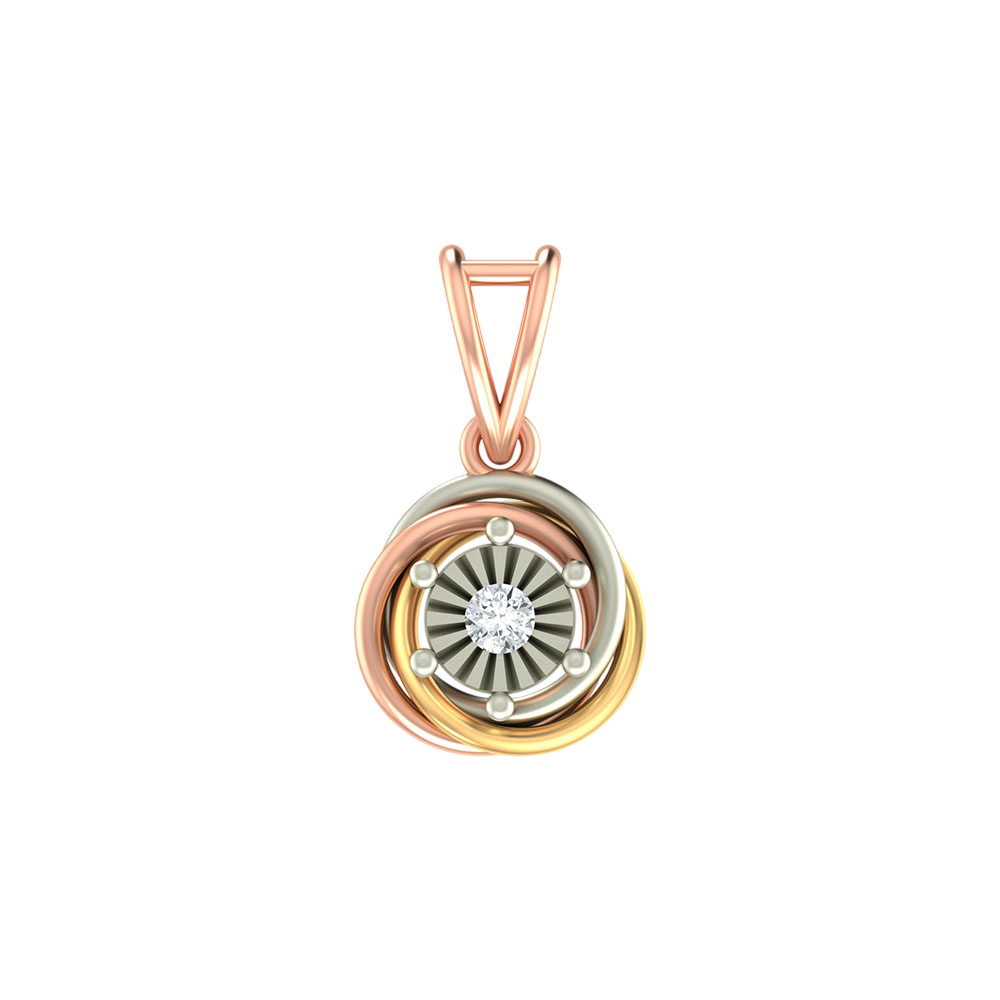Gold & Diamond Round-Shaped Pendant KRC40604