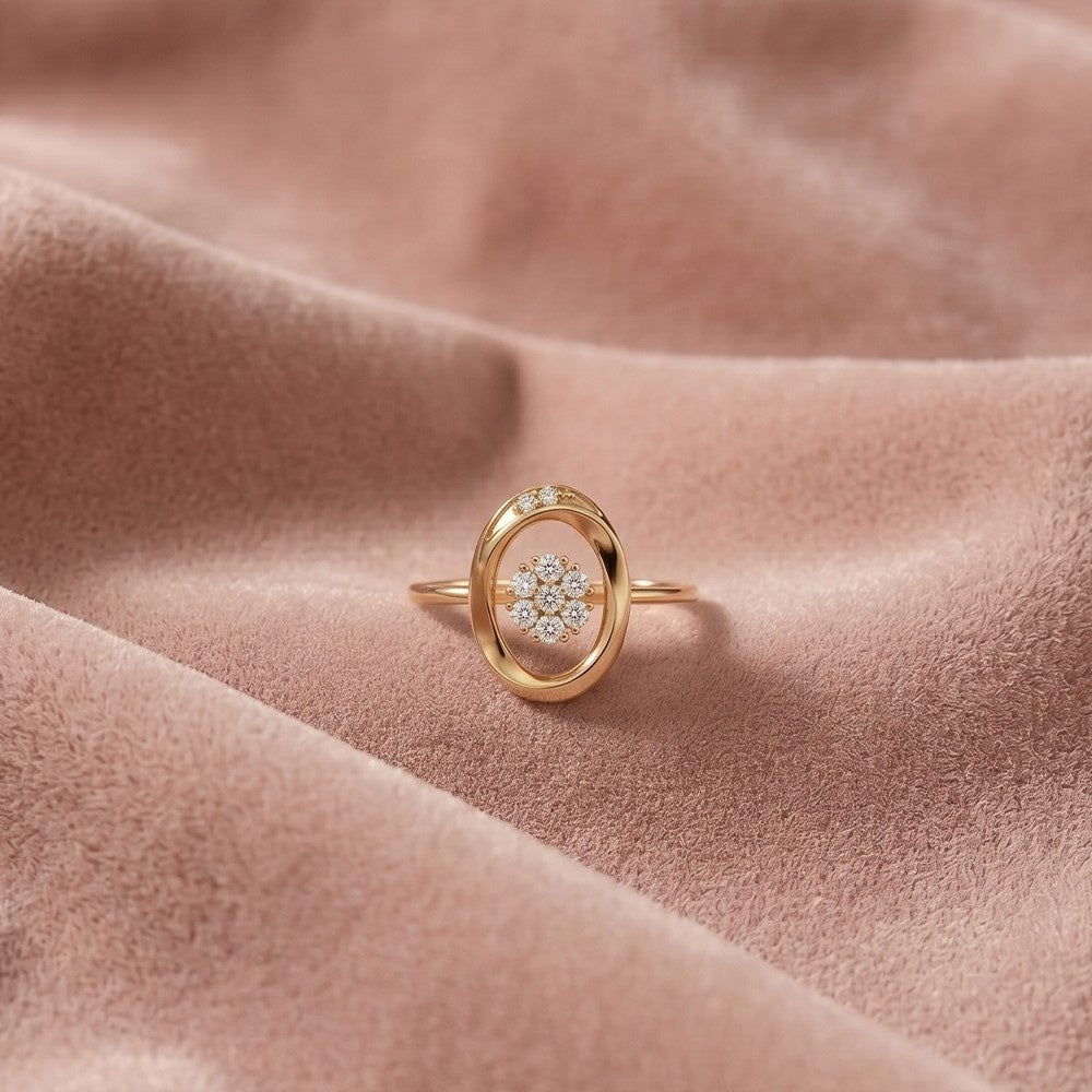 Gold & Diamond Ring For Women KRB10079