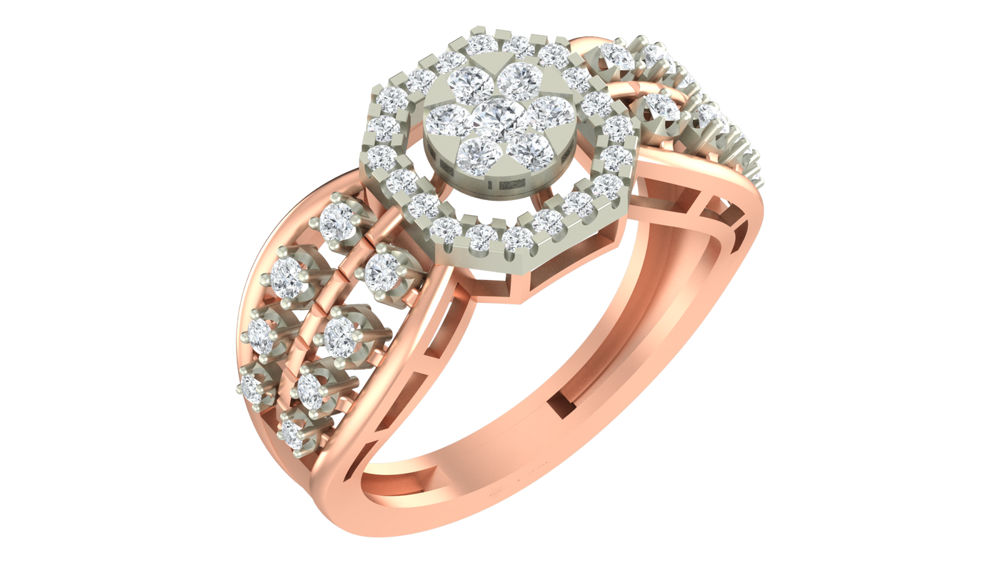 Gold & Diamond Cocktail Ring For Women KRC10525