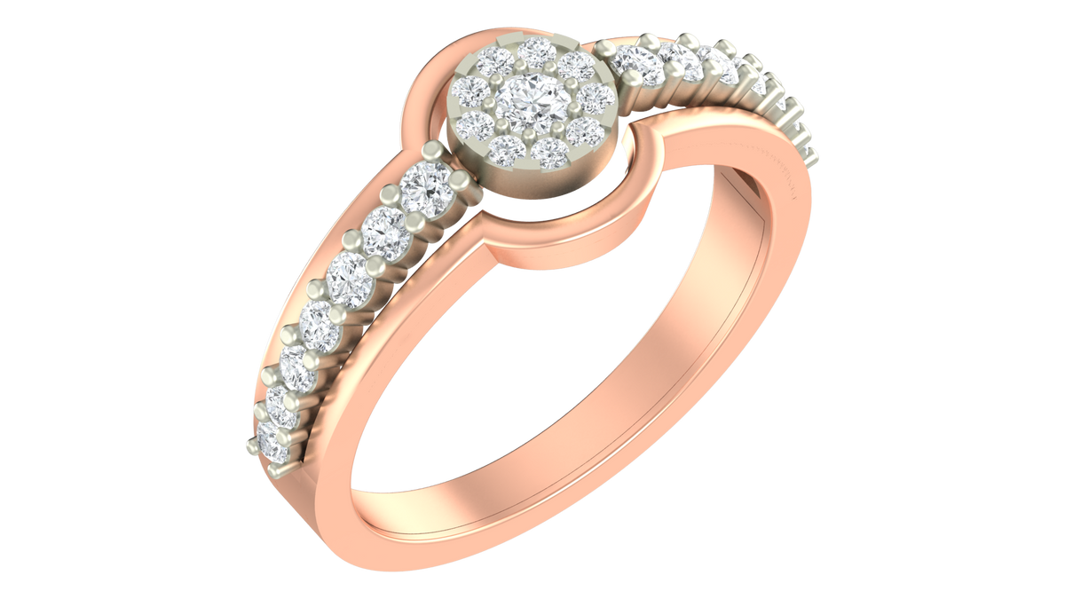 18K Gold & Diamond Ring For Women KRA10031