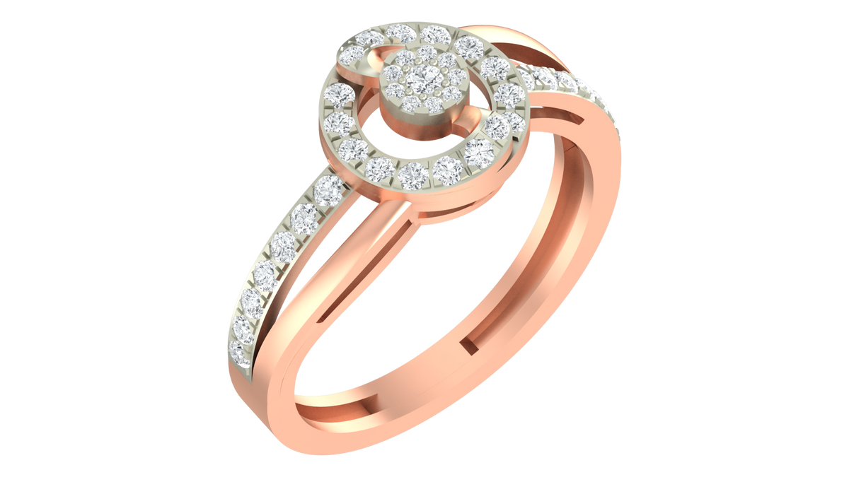 18K Gold & Diamond Ring For Women KRA10035