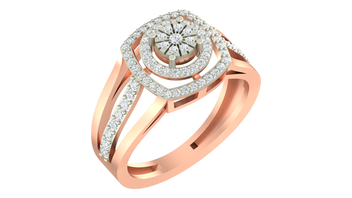 18K Gold & Diamond Ring For Women KRA10038