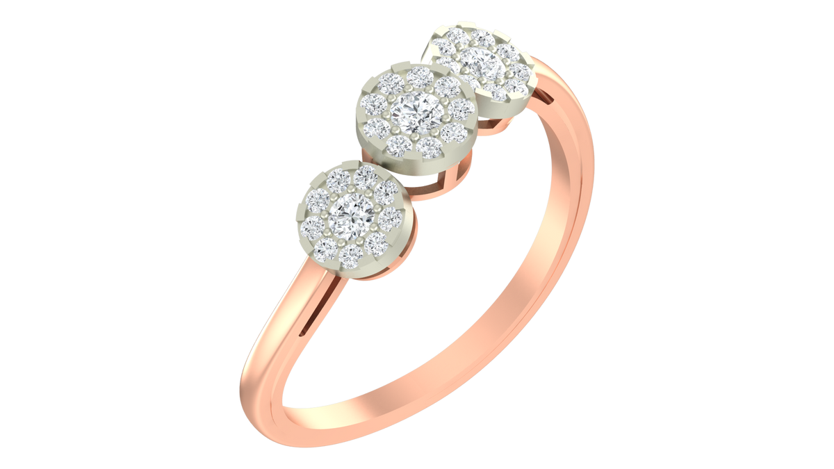 18K Gold & Diamond Ring For Women KRA10041