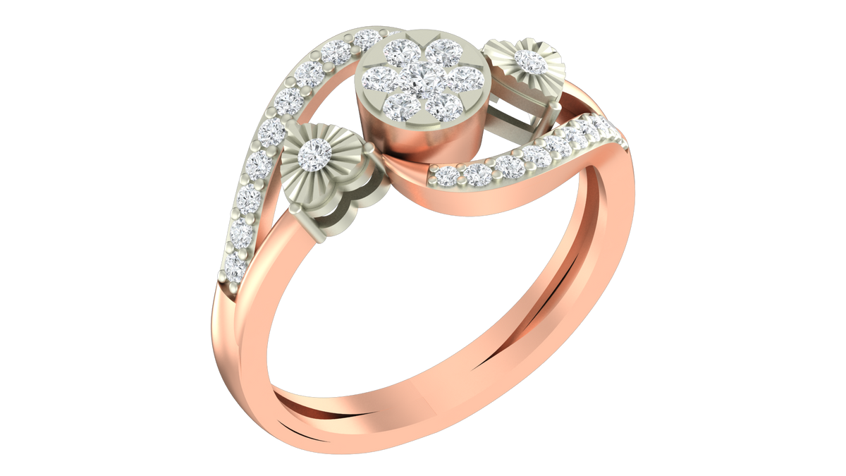 18K Gold & Diamond Ring For Women KRA10044