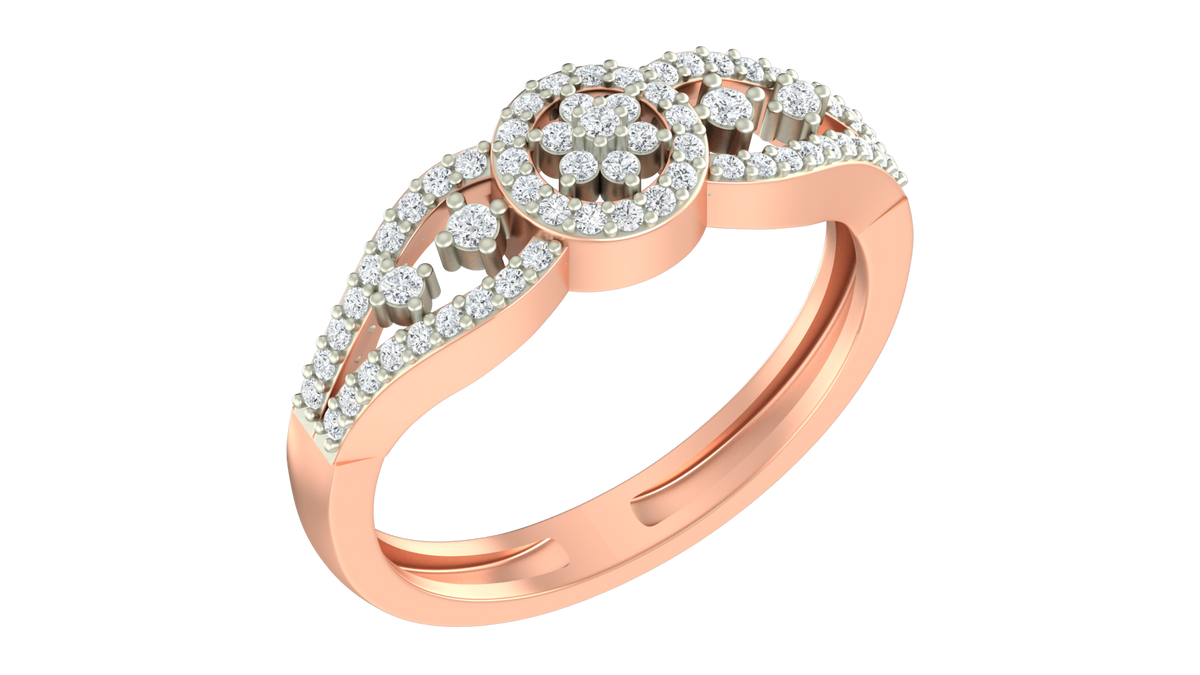 18K Gold & Diamond Ring For Women KRA10049