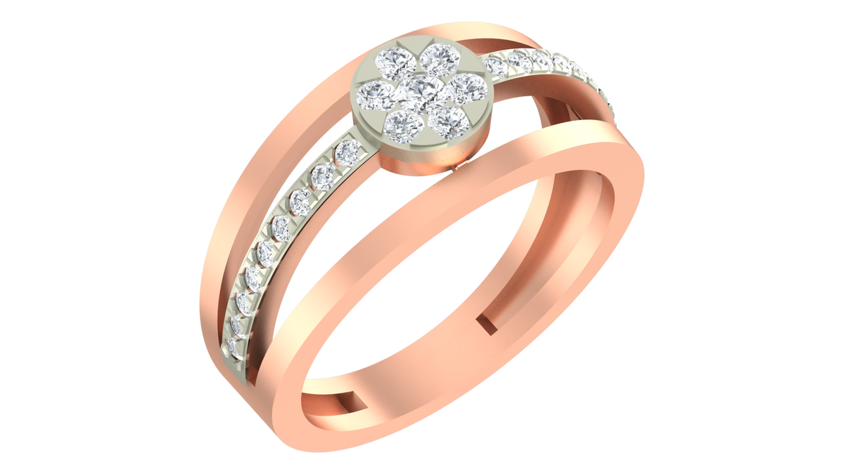 18K Gold & Diamond Ring For Women KRA10051