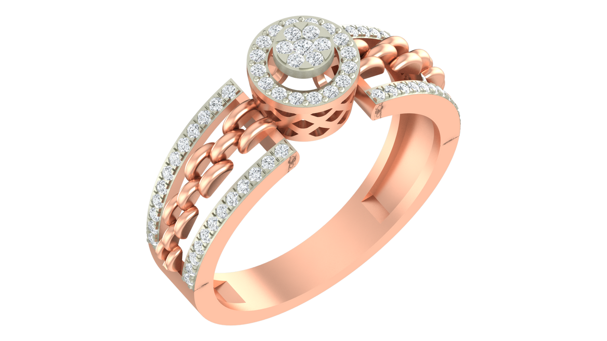 18K Gold & Diamond Ring For Women KRA10052