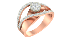 18K Gold & Diamond Ring For Women KRA10054